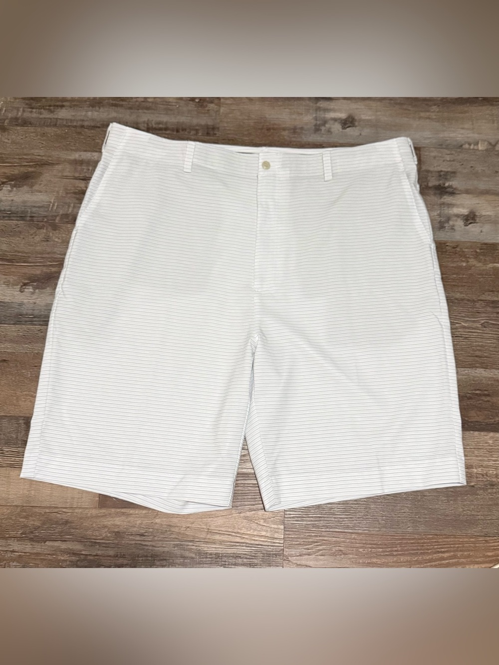 Hogan White Pinstripe Flat-Front Men's Shorts